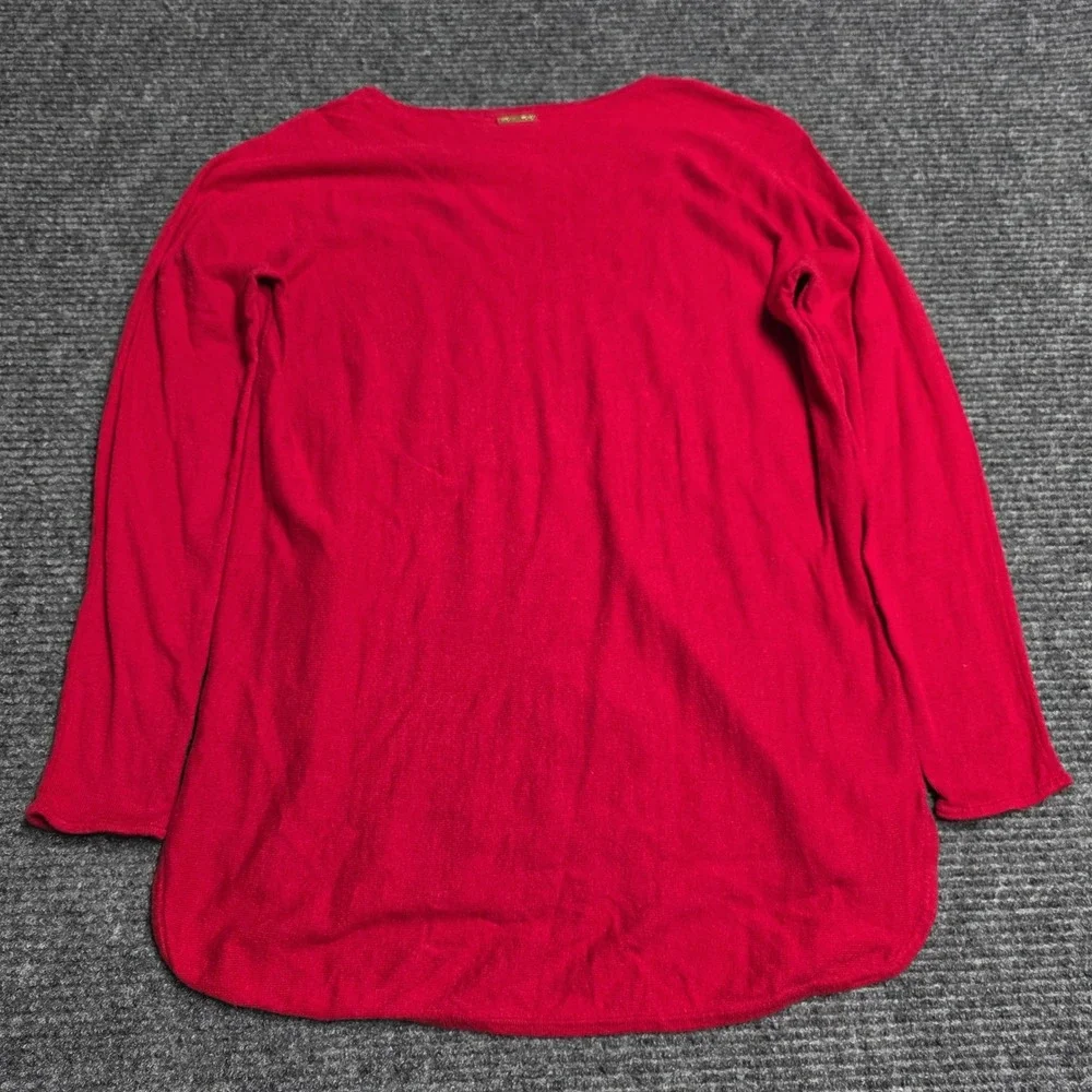 Michael Kors Crew Neck Sweater‎ Top Women Size Medium Red Long Sleeve